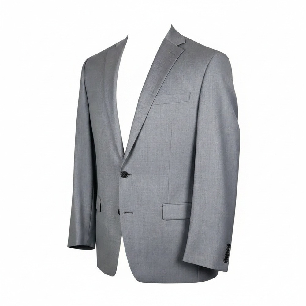Lauren Ralph Lauren Blazer Mens 42L Gray Slub 100% Wool Sport Business Jacket